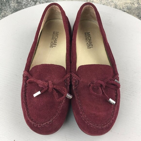MMK MICHAEL KORS Women's Size 6M Daisy Burgundy Suede Moccasin Driving Loafers - Picture 6 of 12